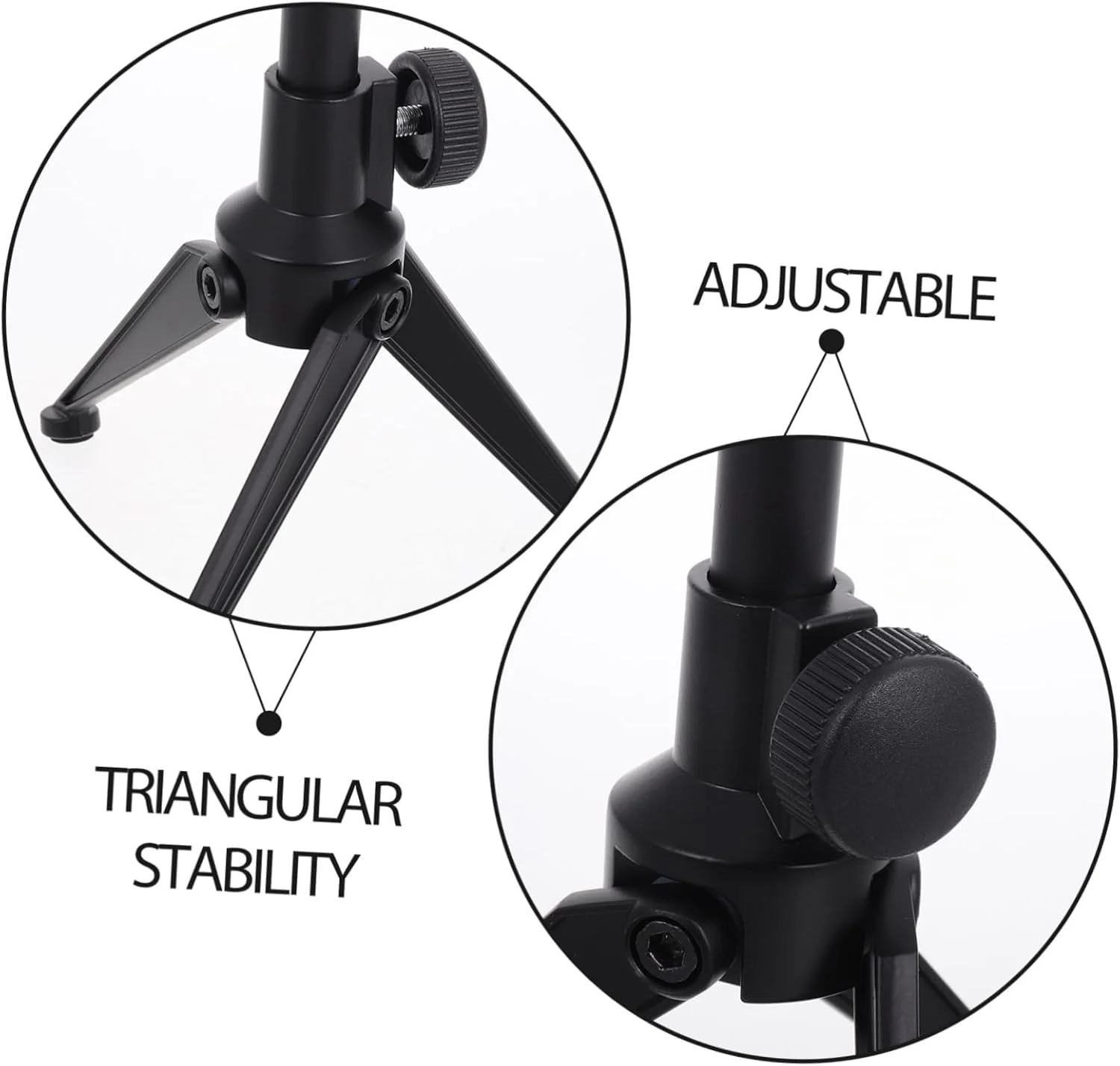 پایه میکروفون Homoyoyo با سه پایه قابل تنظیم و گیره میکروفون، پایه میکروفون رومیزی حرفه ای برای استریم خانگی، پادکست و اجرای زنده با ثبات