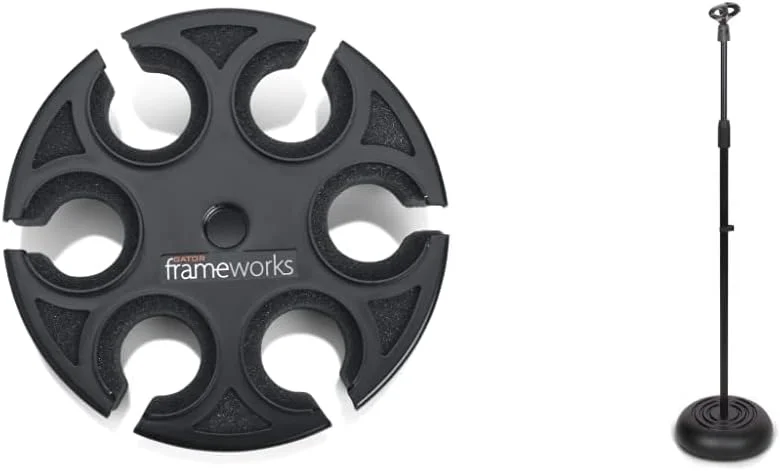 مجموعه آداپتور پایه میکروفون Gator Frameworks برای 6 میکروفون + پایه میکروفون PylePro PMKS5 (0.85 - 1.5 متر)