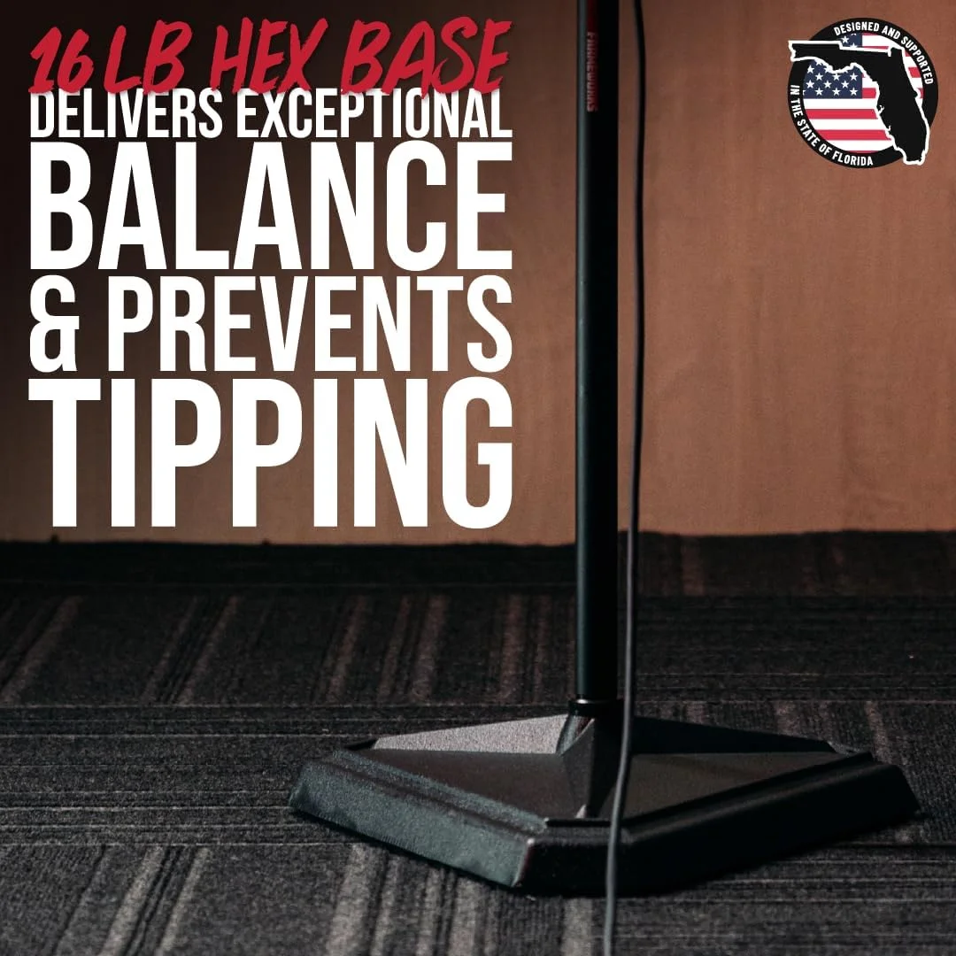 پایه میکروفون استودیویی سری Frameworks Gator با بازوی تلسکوپی و پایه شش ضلعی 7.2 کیلوگرمی، برد قابل تنظیم 81 تا 119 سانتی متر (GFW-SMB-100-HEX)