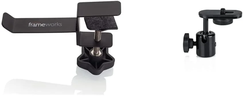 نگهدارنده هدفون رومیزی گیتور فریم‌ورکز (GFW-HP-HANGERDESK) به همراه آداپتور پایه میکروفون با سر توپی (GFW-MIC-Camera-MT)