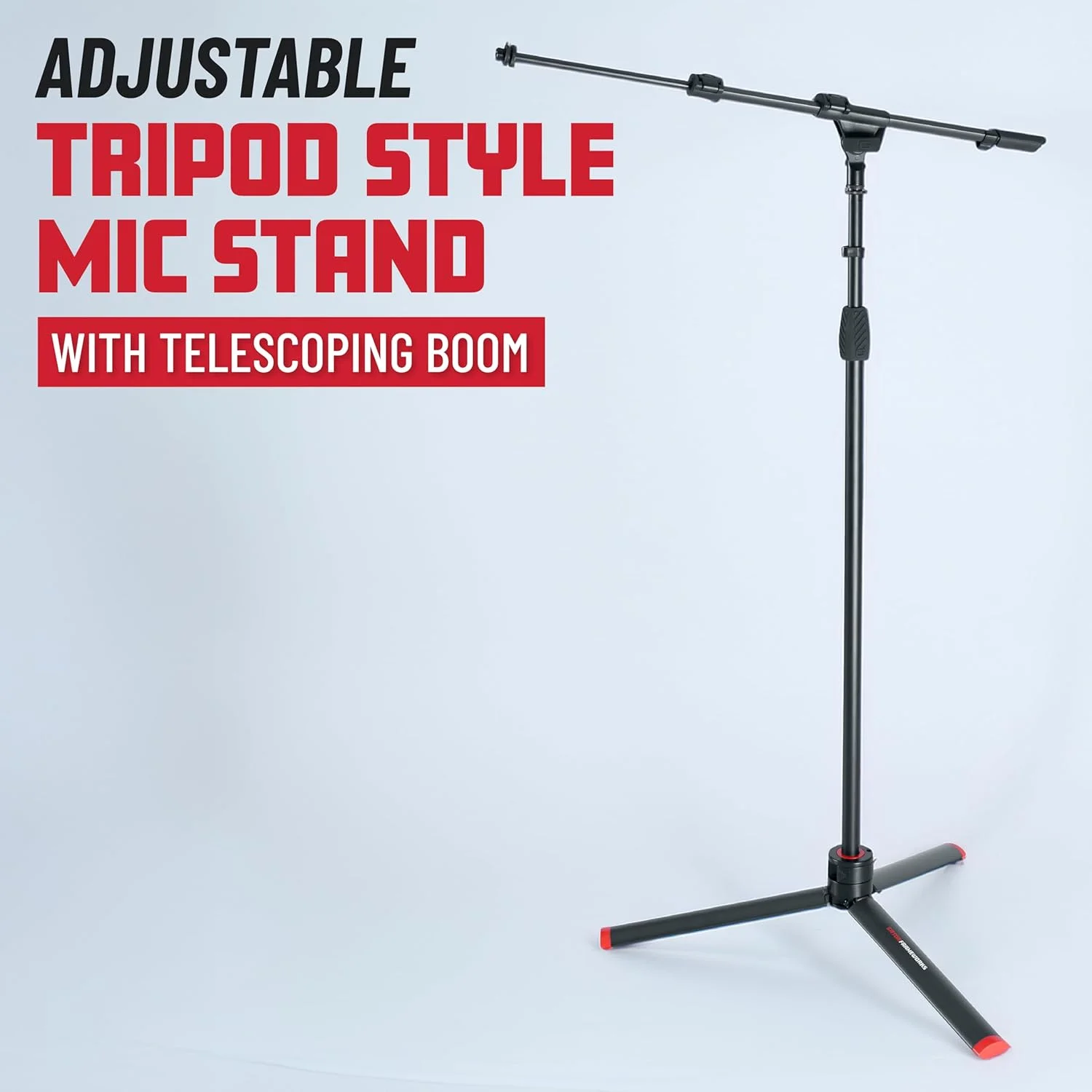 پایه میکروفون سه پایه سری ID Gator Frameworks با بازوی بوم قابل تنظیم دو قسمتی 26 اینچی، کاملاً تاشو به شکل استوانه ای جمع و جور (GFW-ID-MIC)