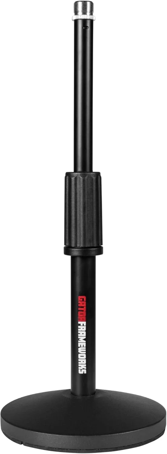 بسته 2 عددی پایه میکروفون رومیزی Gator Frameworks به همراه 2 عدد کابل XLR به طول 3 متر (GFW-MIC-DESKTOP-2PK)