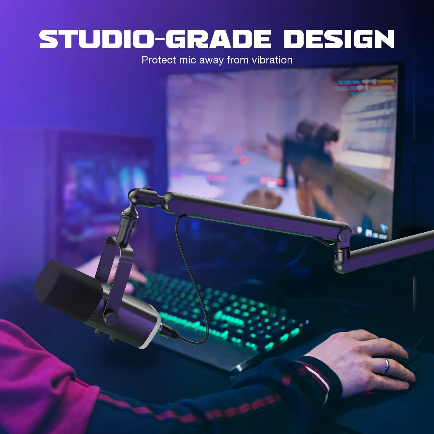 پایه بازوی میکروفون قابل تنظیم FIFINE با طراحی کم حجم، به همراه مجموعه فانتوم پاور 48 ولت، منبع تغذیه برای میکروفون کاندنسر، تجهیزات ضبط صدا برای استریمینگ، پادکست و صداگذاری (BM88+PM48) پایه بازوی میکروفون قابل تنظیم FIFINE با طراحی کم حجم، به همراه مجموعه فانتوم پاور 48 ولت، منبع تغذیه برای میکروفون کاندنسر، تجهیزات ضبط صدا برای استریمینگ، پادکست و صداگذاری (BM88+PM48)