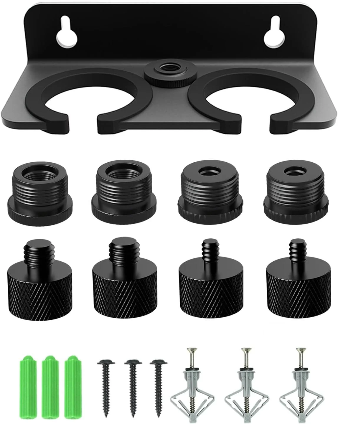 نگهدارنده چندگانه میکروفون برای پایه میکروفون + مجموعه 8 عددی آداپتور پایه میکروفون