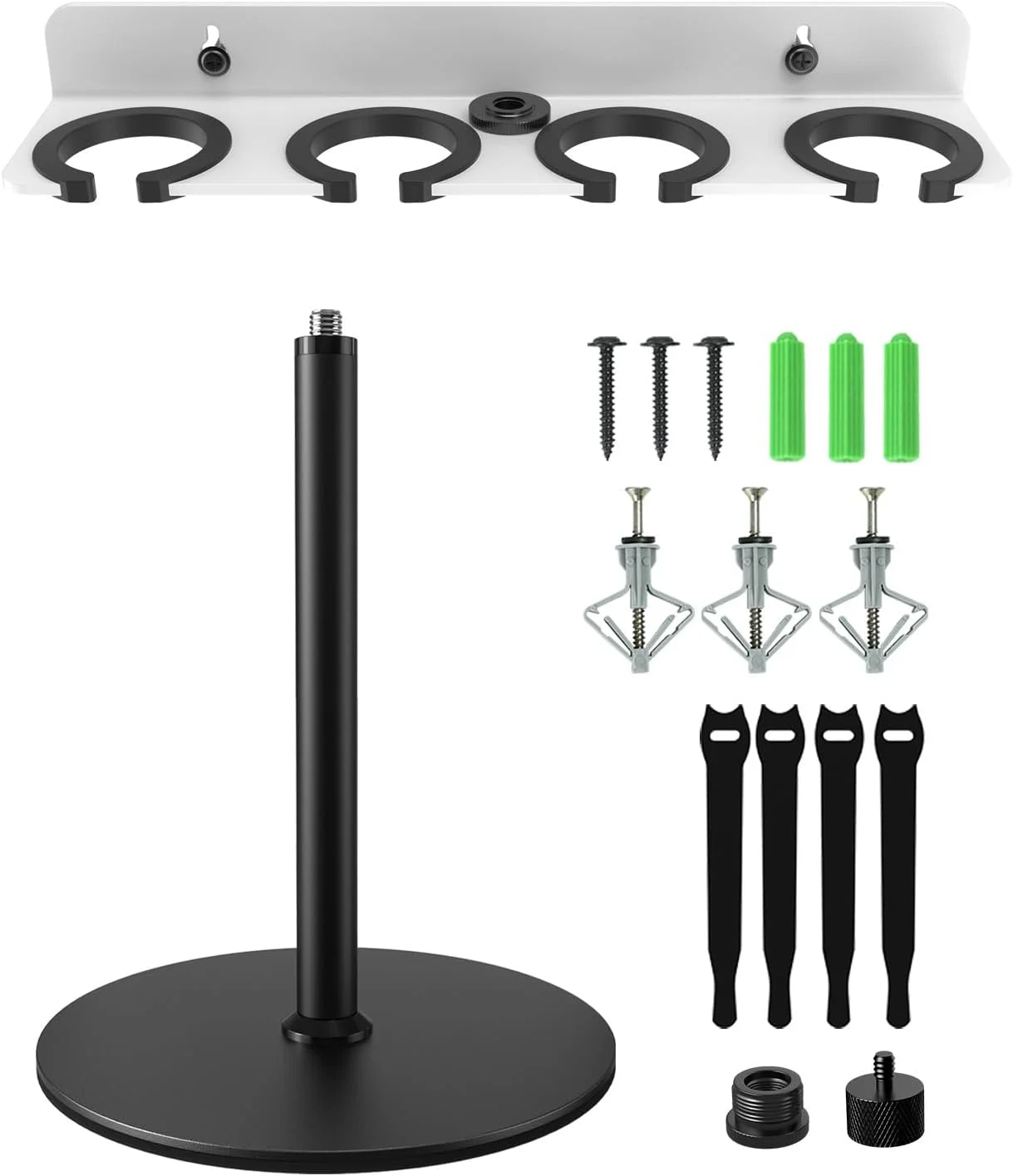 نگهدارنده چند میکروفون 4 اسلات + پایه میکروفون رومیزی