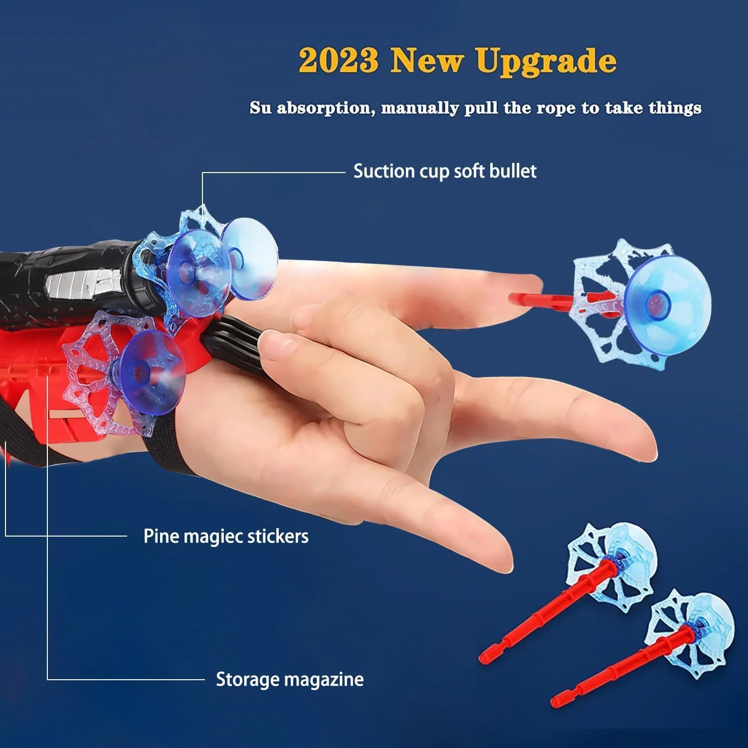 دستکش پرتابگر مرد عنکبوتی، ست اسباب بازی مچی قهرمان، پرتابگر تار قهرمانانه برای کودکان، هدیه وسایل صحنه لباس مرد عنکبوتی