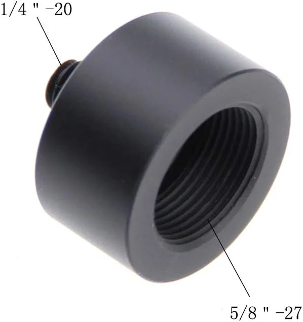 آداپتور پایه میکروفون CAMVATE 1/4 اینچ نری به 5/8 اینچ مادگی + هد توپی کوچک 1/4 اینچ -20 + 5/8 اینچ نری به 1/4 اینچ مادگی