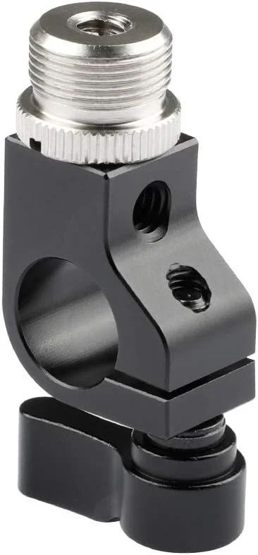 CAMVATE بست میله 15 میلی‌متری با پیچ 5/8 اینچ -27 + براکت دوگانه نگهدارنده میکروفون + گیره C