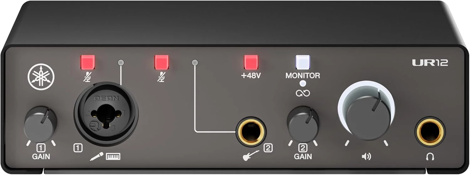 اینترفیس صوتی USB-C یاماها با 2 ورودی/2 خروجی، پشتیبانی از 24 بیت/192 کیلوهرتز، 1 ورودی کمبو/1 ورودی TRS، مانیتورینگ مستقیم، Loopback و مجموعه نرم افزاری Steinberg، مشکی UR12MK3 B اینترفیس صوتی USB-C یاماها با 2 ورودی/2 خروجی، پشتیبانی از 24 بیت/192 کیلوهرتز، 1 ورودی کمبو/1 ورودی TRS، مانیتورینگ مستقیم، Loopback و مجموعه نرم افزاری Steinberg، مشکی UR12MK3 B