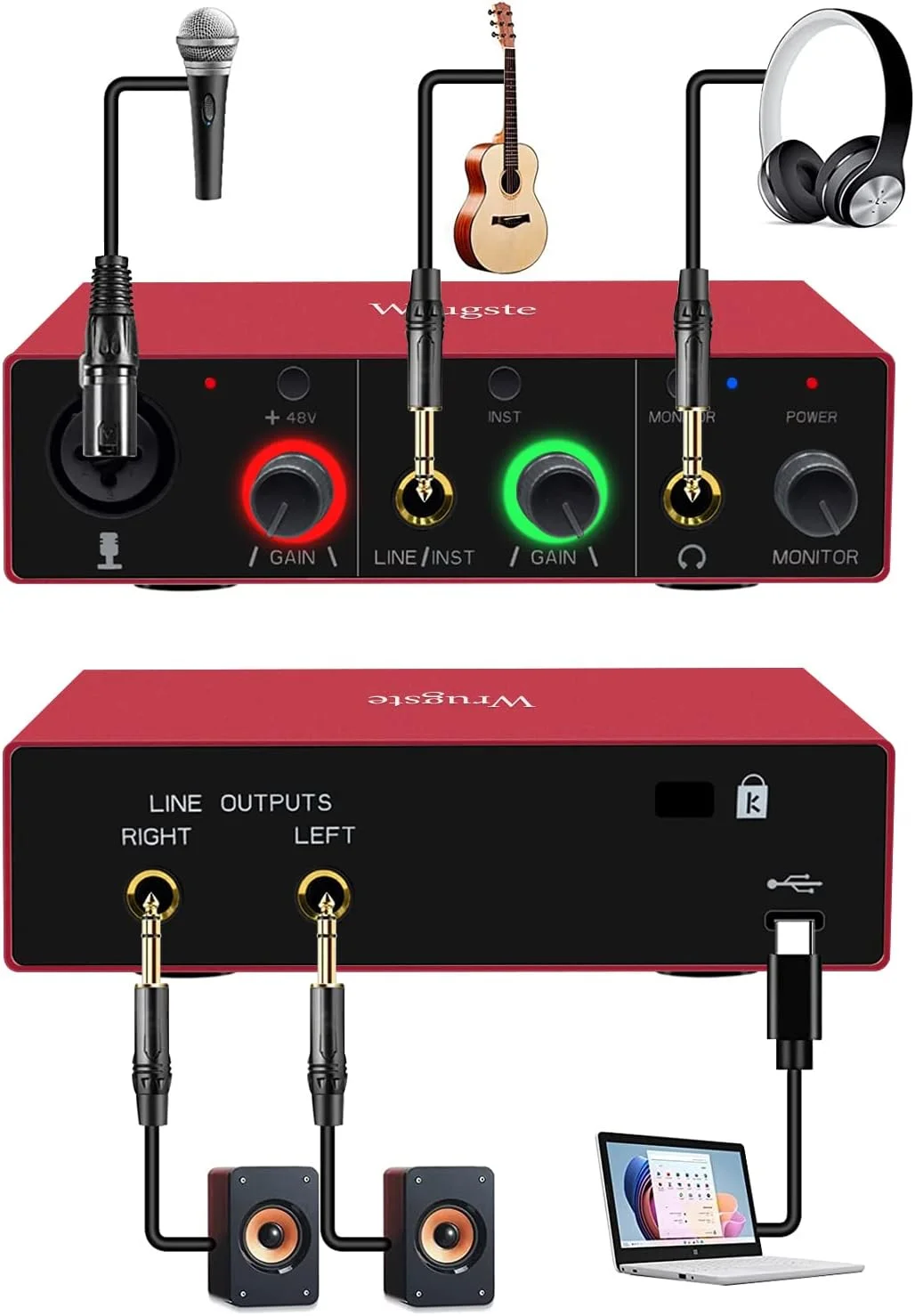 کارت صدای USB وروگسته سولو (24Bit/192kHz) با فانتوم پاور 48V برای ضبط، پادکست و استریمینگ کامپیوتر، بدون نیاز به نصب نرم‌افزار