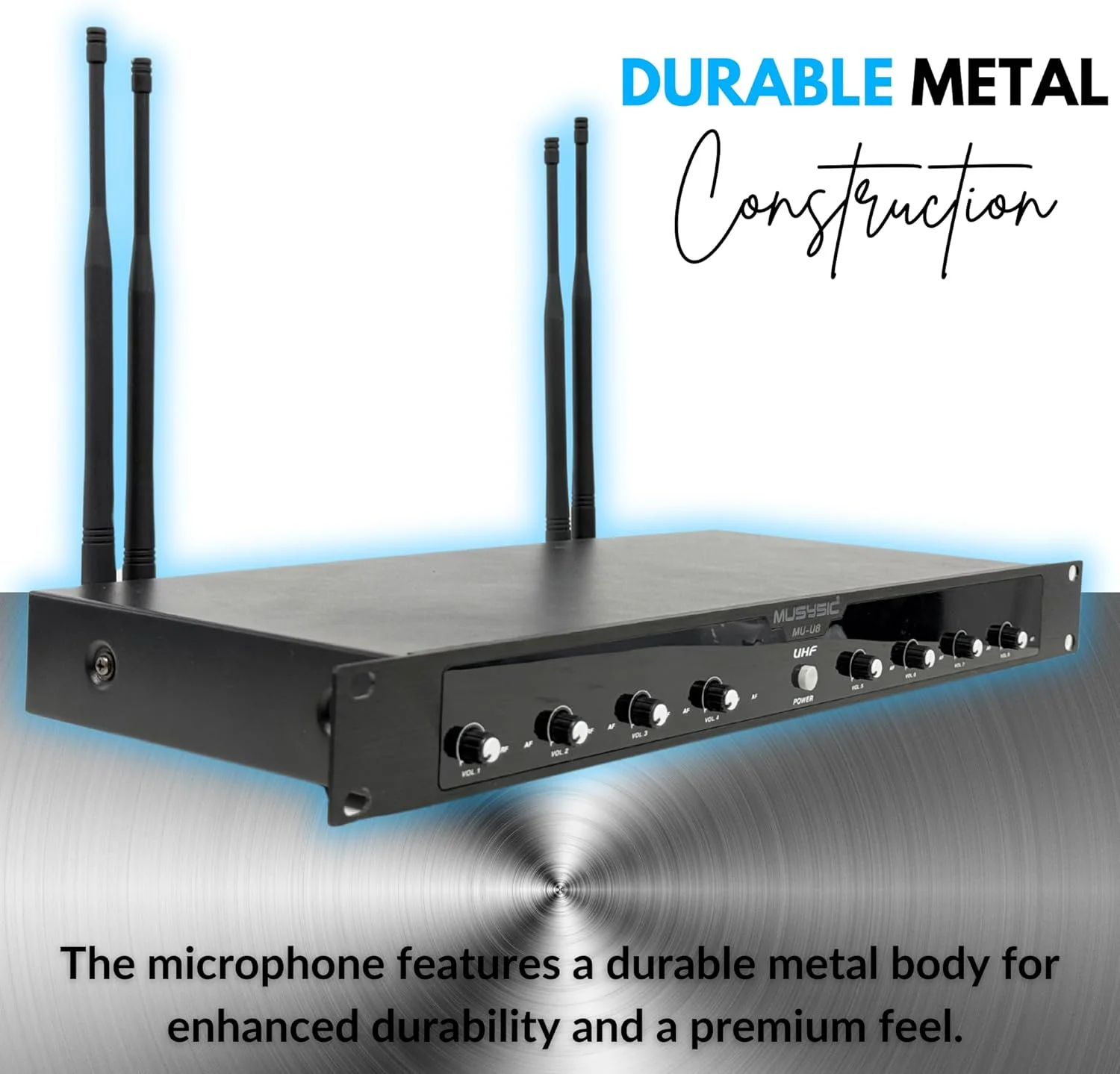 سیستم میکروفون بی سیم حرفه ای 8 کاناله UHF MUSYSIC، برد 300 فوت، فرکانس ثابت، میکروفون های یقه ای/هدست برای آواز، کارائوکه، کلیسا، دی جی (مجموعه فرکانس 2) سیستم میکروفون بی سیم حرفه ای 8 کاناله UHF MUSYSIC، برد 300 فوت، فرکانس ثابت، میکروفون های یقه ای/هدست برای آواز، کارائوکه، کلیسا، دی جی (مجموعه فرکانس 2)