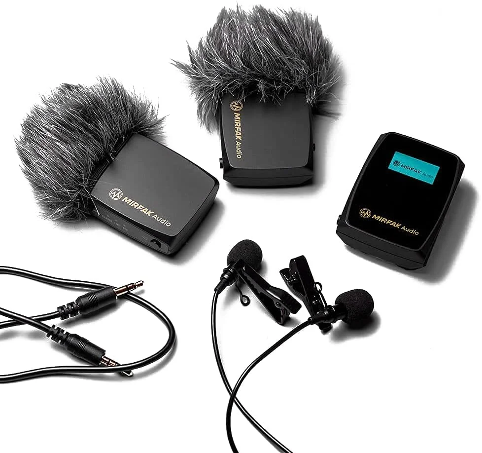 سیستم میکروفون بی‌سیم دو کاناله MOZA MIRFAK Audio WE10 Pro برای یقه ای/هم آیی رادیویی ویدیویی کوتاه گیرنده دو کاناله