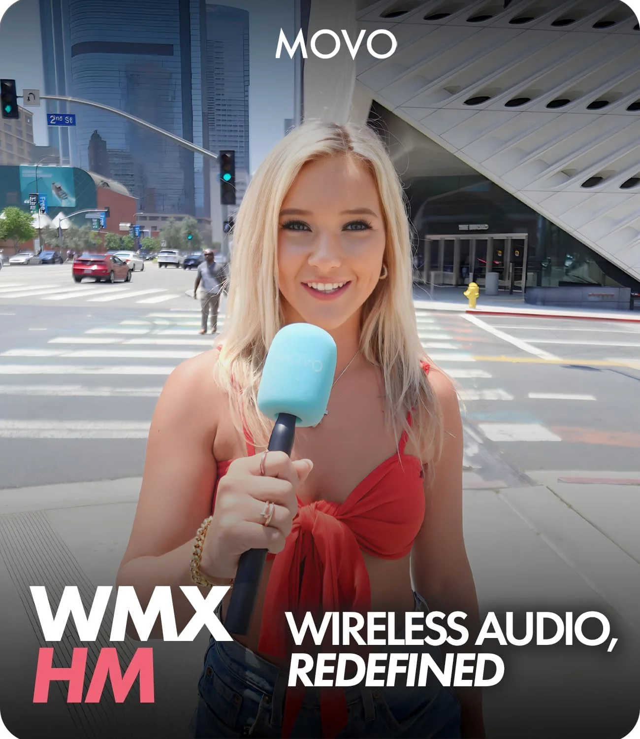 دسته میکروفون Movo WMX-HM برای DJI Mic، Rode Wireless GO، Hollyland Lark و موارد دیگر - دسته میکروفون بی سیم برای مصاحبه - آداپتور میکروفون یقه ای بی سیم برای وبلاگ نویسی و تولید محتوا