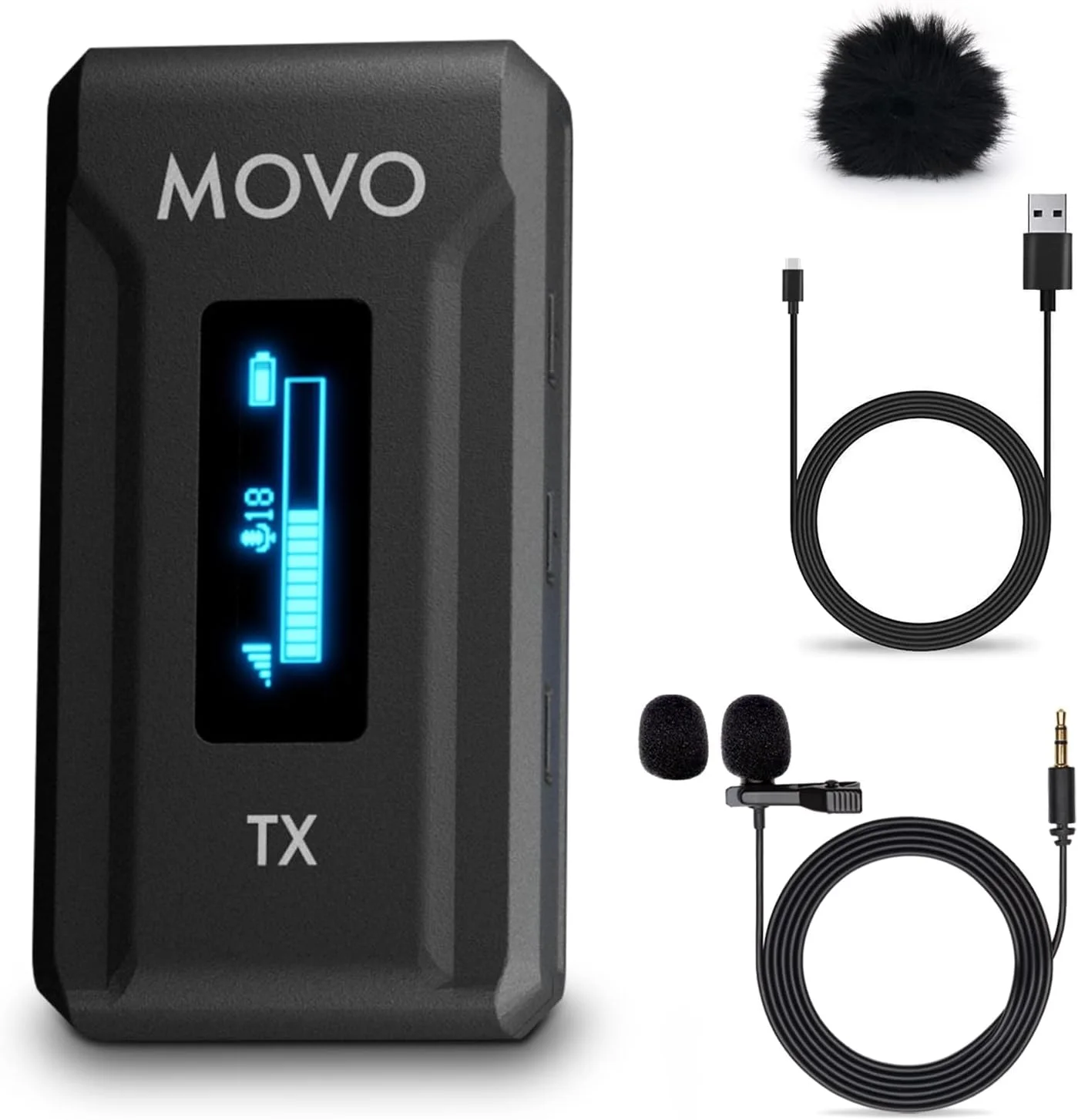 فرستنده میکروفون یقه ای بی سیم Movo WMX-2-TX 2.4GHz برای سیستم میکروفون بی سیم WMX-2 - افزودنی/سیستم کامل نیست