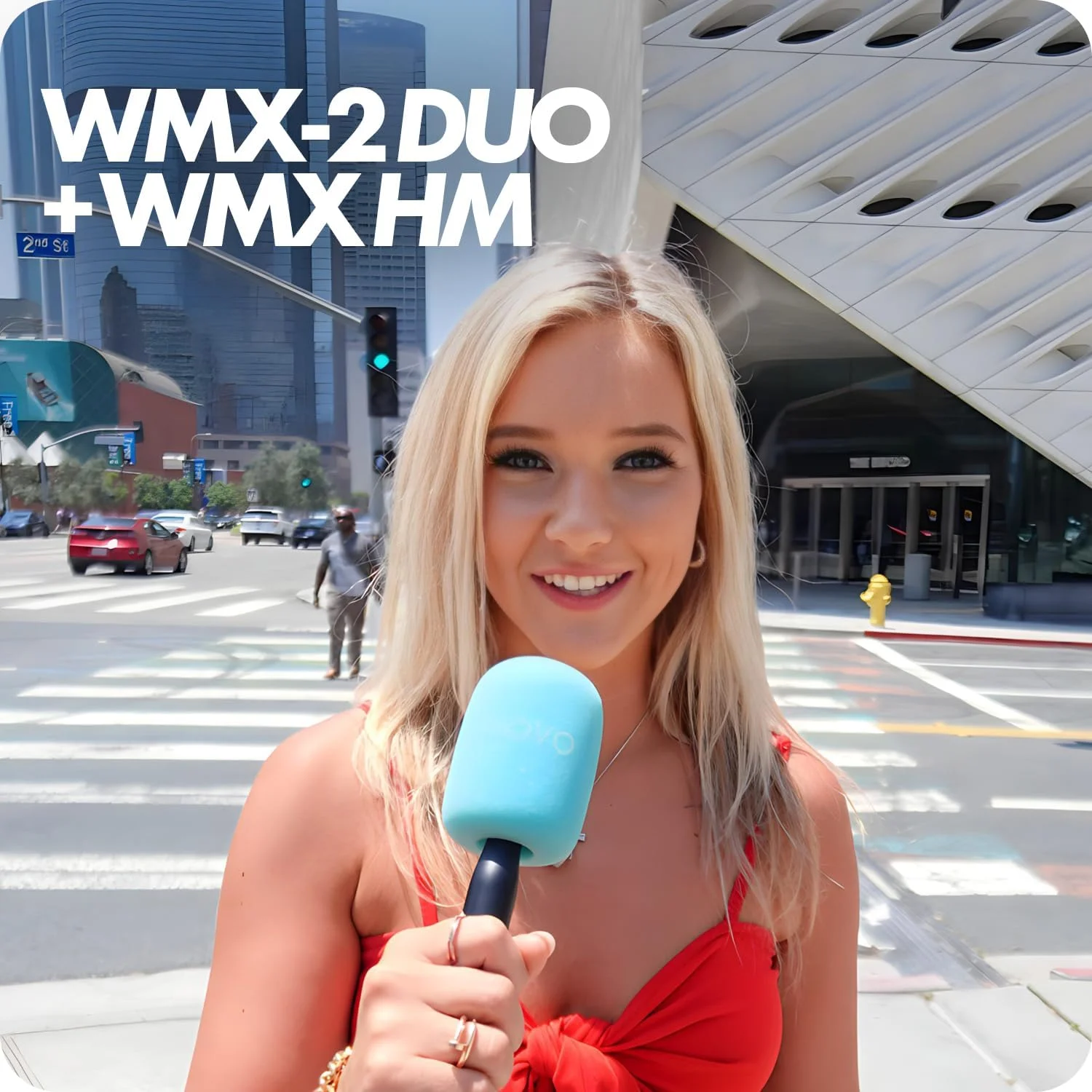 سیستم بی‌سیم دو میکروفونه جمع و جور Movo WMX-2-DUO با مانت‌های توسعه دستی - میکروفون‌های یقه‌ای بی‌سیم کوچک برای دوربین‌ها با دسته‌های میکروفون برای گزارش‌دهی، مصاحبه‌ها و موارد دیگر