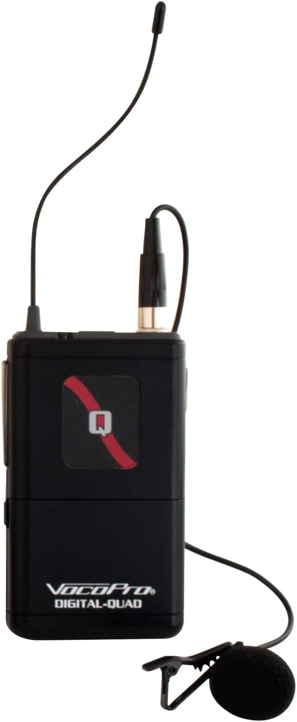 سیستم میکروفون بی‌سیم چهار کاناله UHF وکاپرو مدل Digital-Quad-B-500 با گیره‌های بدنه برای استفاده از میکروفون‌های هدست و یقه‌ای - DIGQUADB500