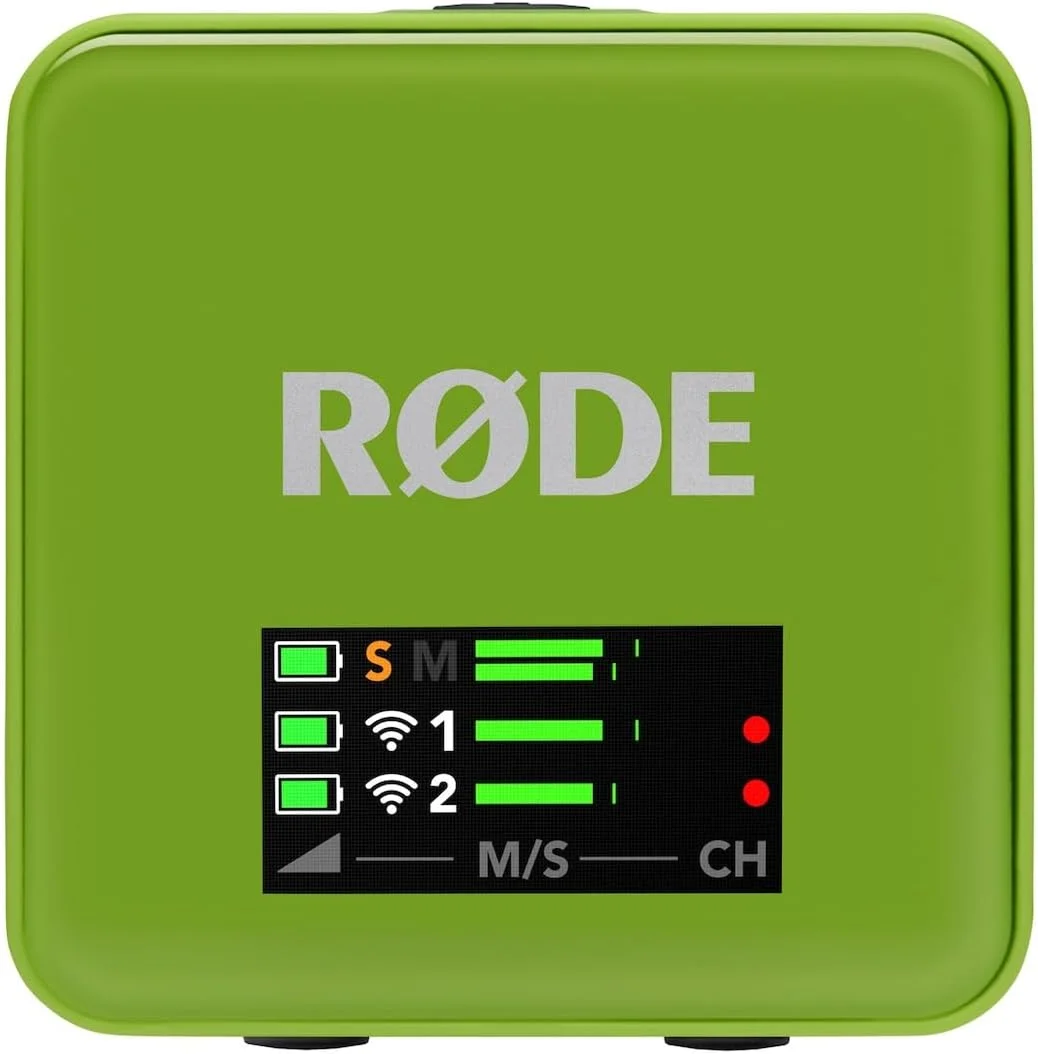 سیستم میکروفون بی‌سیم جمع و جور Rode Wireless GO (نسل 3) (سبز) با 2 عدد میکروفون یقه ای همه جهته ATR3350XiS