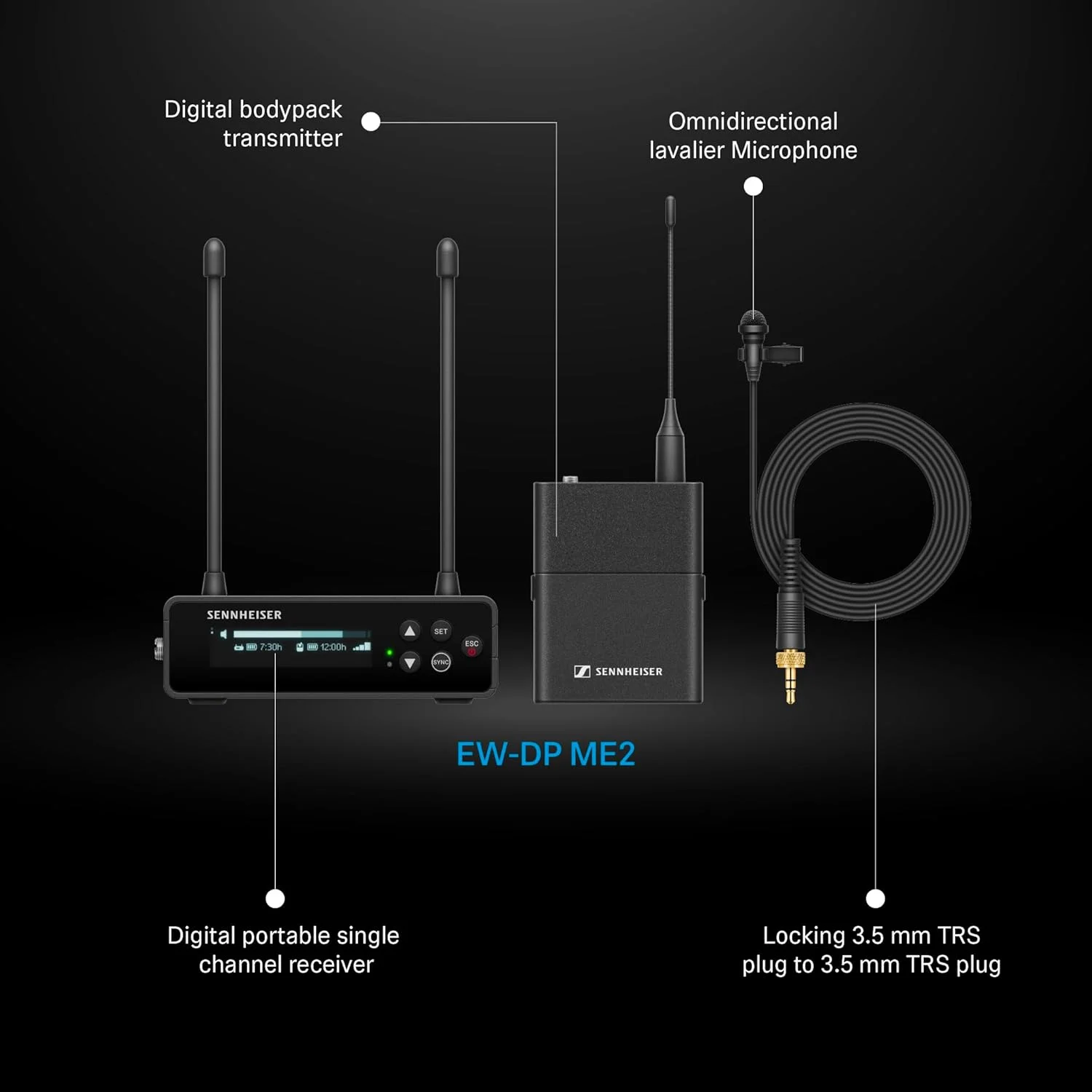 ست صوتی حرفه ای سنهایزر مدل EW-DP ME2 (محدوده R1-6)