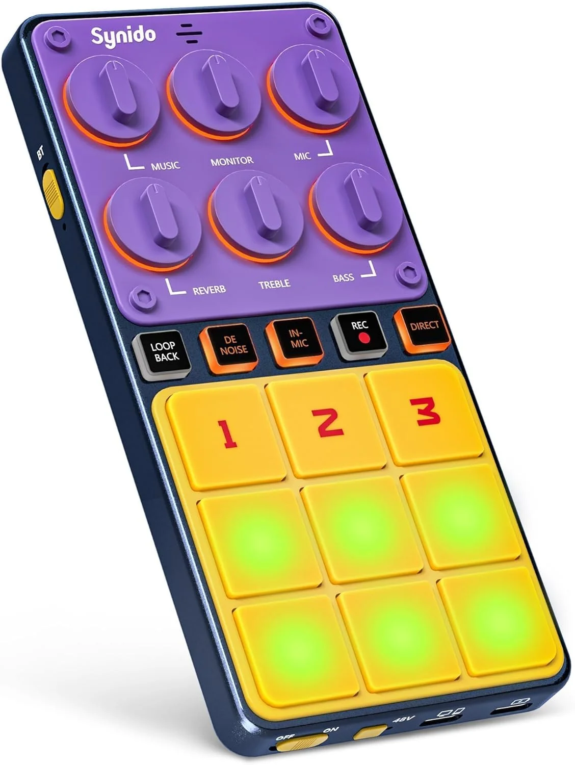 کارت صدای USB بیسیم قابل حمل Synido، میکسر صوتی DJ کارت صدا با میکروفون داخلی، 24 بیت/96 کیلوهرتز، فانتوم پاور 48 ولت برای ضبط، پخش زنده موبایل، پادکست در فضای باز کارت صدای USB بیسیم قابل حمل Synido، میکسر صوتی DJ کارت صدا با میکروفون داخلی، 24 بیت/96 کیلوهرتز، فانتوم پاور 48 ولت برای ضبط، پخش زنده موبایل، پادکست در فضای باز