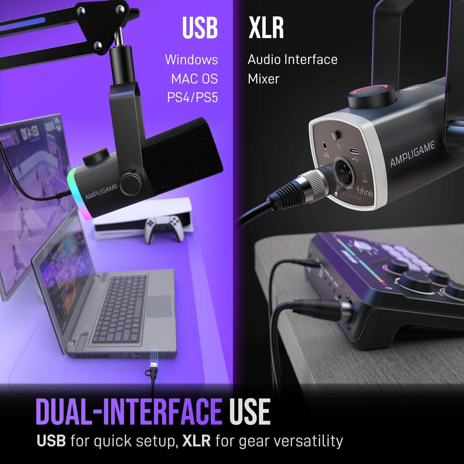 مجموعه میکروفون استریمینگ FIFINE PC، کیت میکروفون RGB XLR/USB با قابلیت قطع صدا با لمس، کنترل میکس و بازوی بوم، و کابل XLR 3 متری برای پادکست/استریمینگ/ضبط (AM8PROT+L9) مجموعه میکروفون استریمینگ FIFINE PC، کیت میکروفون RGB XLR/USB با قابلیت قطع صدا با لمس، کنترل میکس و بازوی بوم، و کابل XLR 3 متری برای پادکست/استریمینگ/ضبط (AM8PROT+L9)