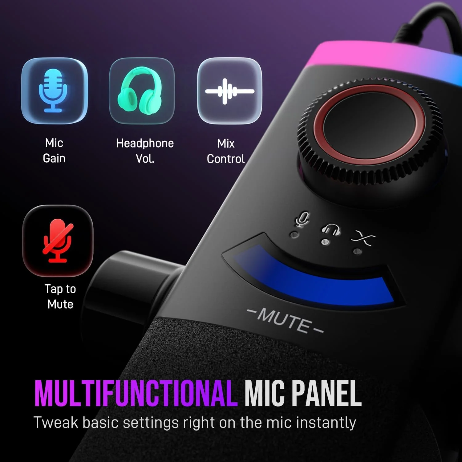 کیت ضبط بازی FIFINE، میکروفون دینامیک XLR/USB برای کامپیوتر با بازوی بوم و میکسر RGB، فانتوم پاور 48 ولت، بیصدا کردن با لمس برای استریمینگ/پادکست (AM8PROT+SC3) کیت ضبط بازی FIFINE، میکروفون دینامیک XLR/USB برای کامپیوتر با بازوی بوم و میکسر RGB، فانتوم پاور 48 ولت، بیصدا کردن با لمس برای استریمینگ/پادکست (AM8PROT+SC3)