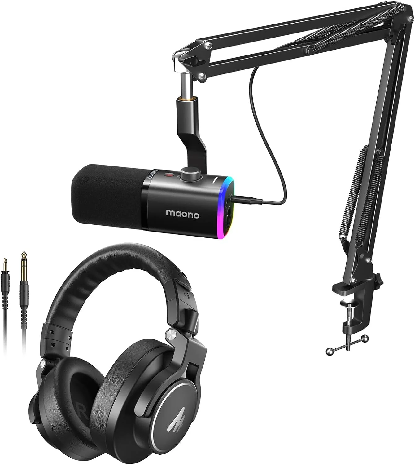 میکروفون گیمینگ XLR/USB مدل MAONO PD100XS + هدفون های استودیویی مانیتورینگ و میکس MH700