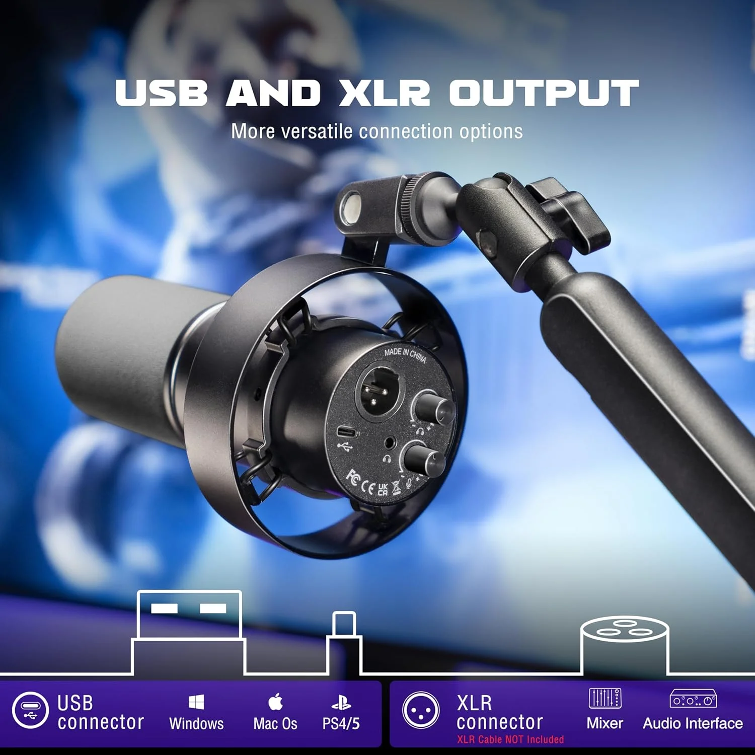 میکروفون داینامیک FIFINE و پایه بازویی کم ارتفاع، میکروفون ضبط پادکست XLR/USB برای استریم صدا به همراه بازوی فلزی، دکمه قطع صدا، جک هدفون برای استودیوی گیمینگ (K688+BM88) میکروفون داینامیک FIFINE و پایه بازویی کم ارتفاع، میکروفون ضبط پادکست XLR/USB برای استریم صدا به همراه بازوی فلزی، دکمه قطع صدا، جک هدفون برای استودیوی گیمینگ (K688+BM88)