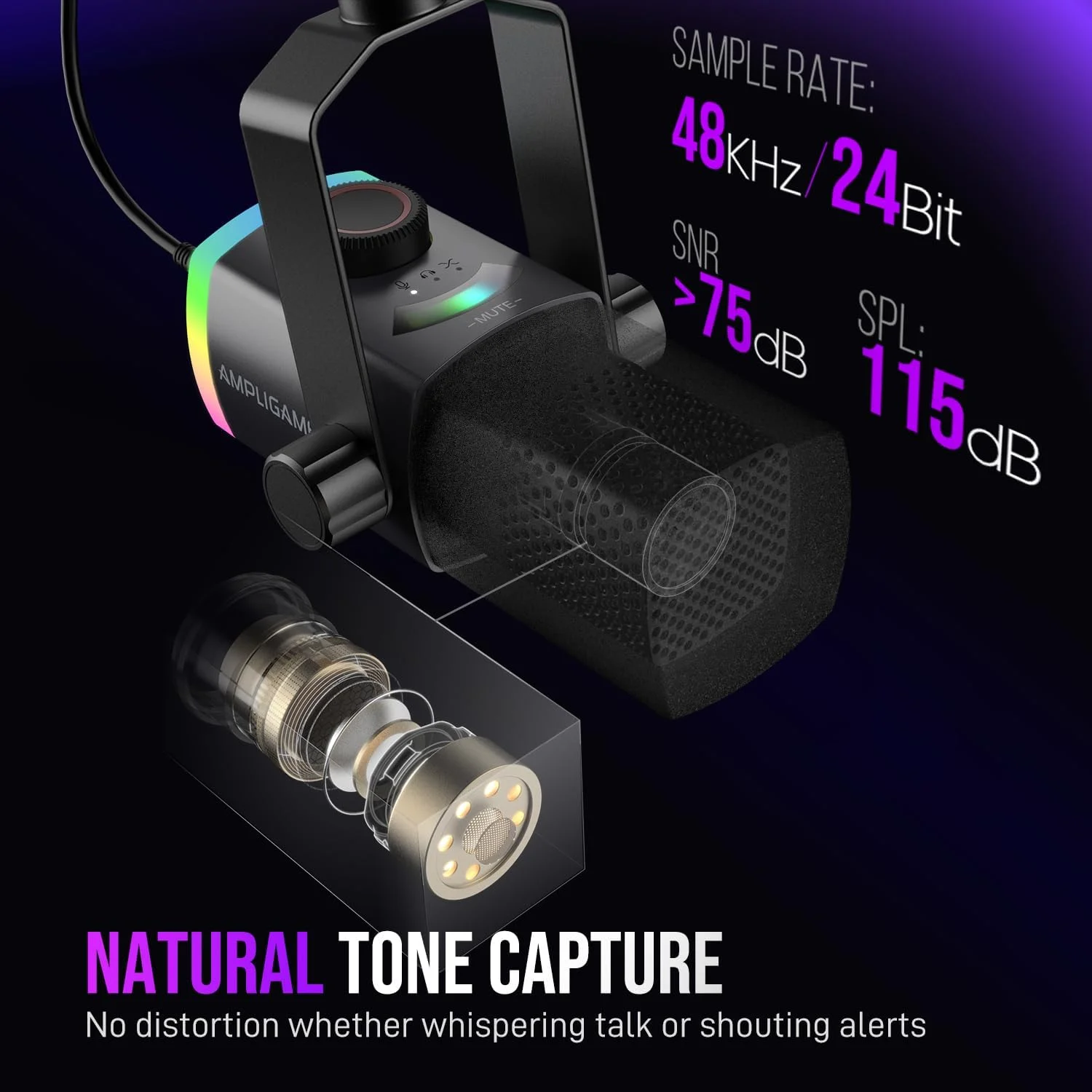 کیت صوتی گیمینگ FIFINE، کیت میکروفون XLR کامپیوتر با بازوی بوم RGB و میکسر گیمینگ 7.1 کاناله با تغییر صدا، 3 حالت EQ کنترل صدا برای استریمینگ/پادکست (AM8PROT+SC8)