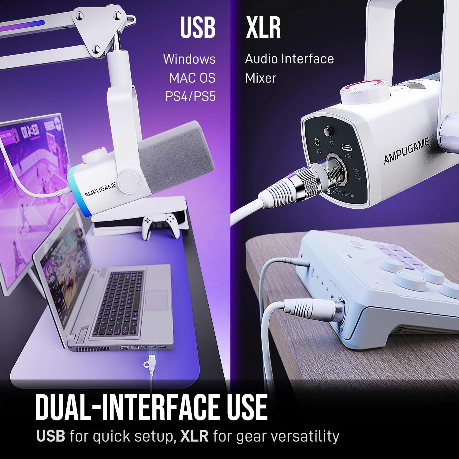 میکروفون و هدست گیمینگ FIFINE، کیت میکروفون داینامیک XLR/USB با بازوی RGB، دکمه قطع صدا، هدفون سیمی USB با صدای فراگیر 7.1 برای استریم پادکست PC PS5 - مدل H9W+AM8PROTW میکروفون و هدست گیمینگ FIFINE، کیت میکروفون داینامیک XLR/USB با بازوی RGB، دکمه قطع صدا، هدفون سیمی USB با صدای فراگیر 7.1 برای استریم پادکست PC PS5 - مدل H9W+AM8PROTW