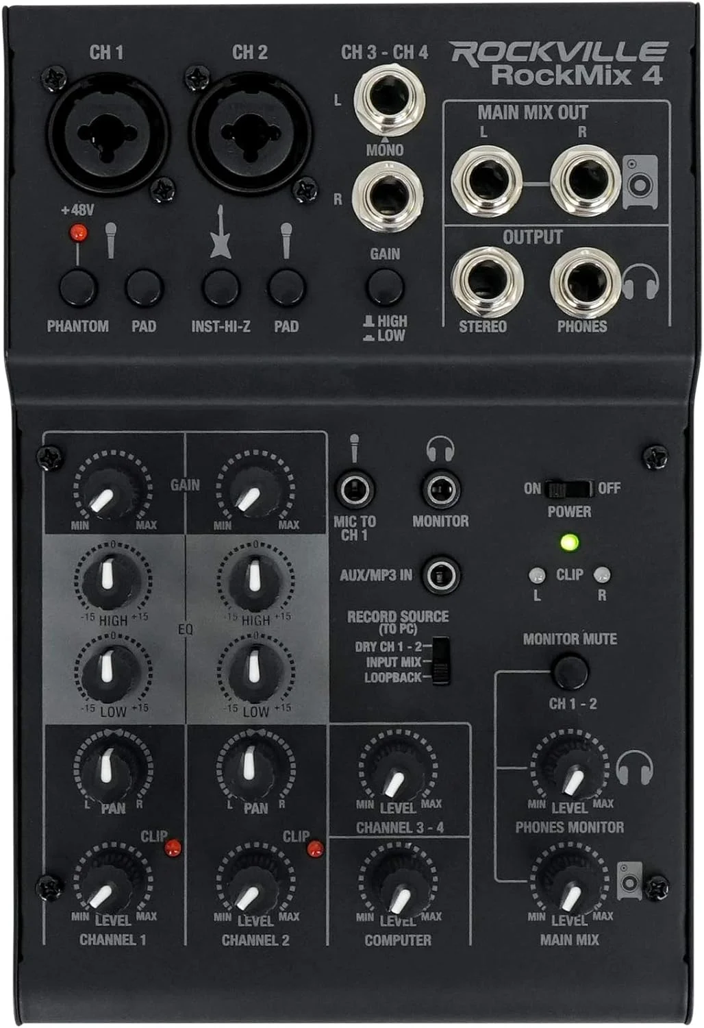 بسته صوتی شامل: (1) میکروفون حرفه ای داینامیک بیس درام گیتار باس AKG D112 MKII به همراه (1) میکسر 4 کانال Rockville RockMix با رابط USB و اکولایزر (2 مورد)