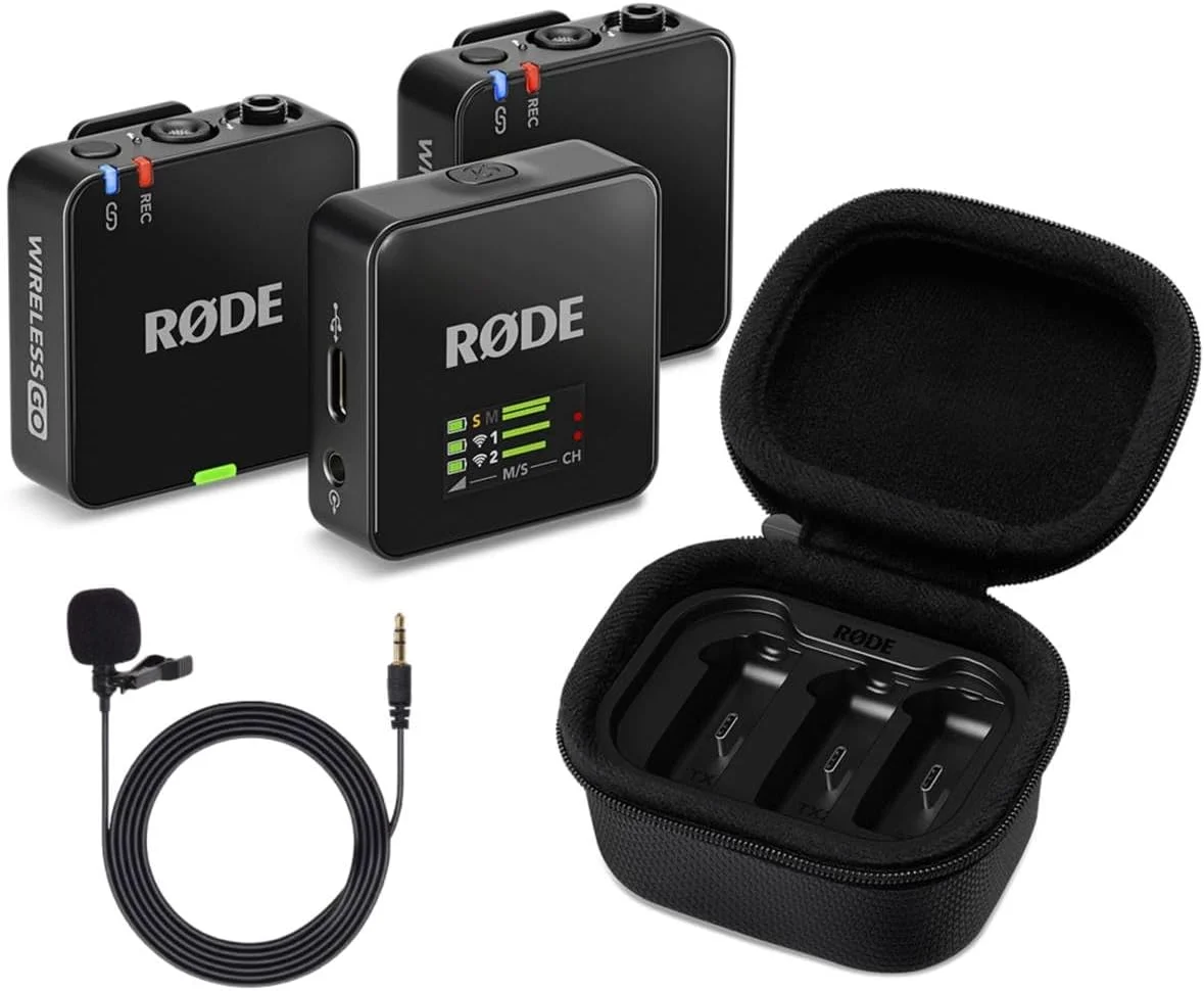 سیستم میکروفون بی‌سیم جمع و جور Rode Wireless GO GEN 3 به همراه جعبه شارژ