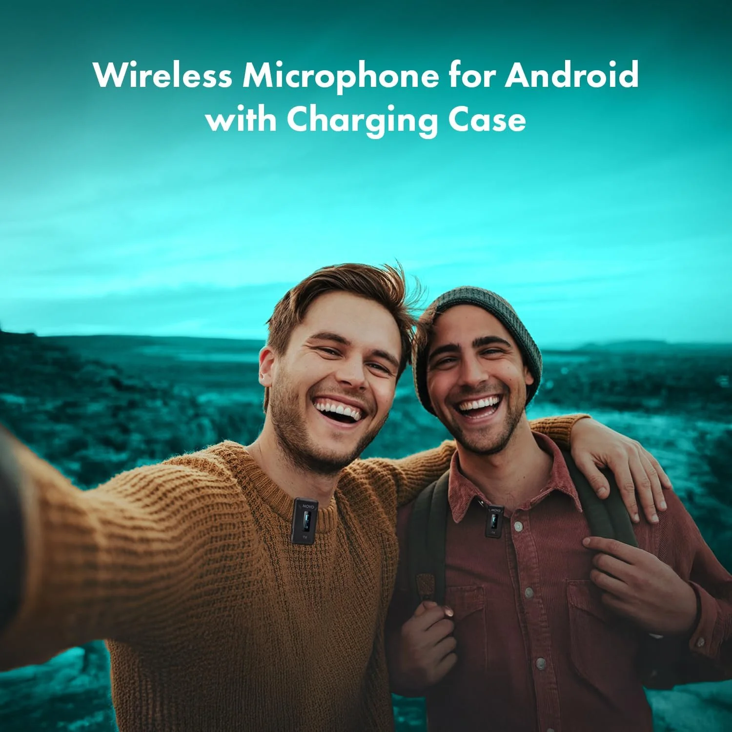 میکروفون بی‌سیم Movo WMX-2-C برای دستگاه‌های USB-C – سیستم میکروفون یقه‌ای بی‌سیم با جعبه شارژ – میکروفون یقه‌ای گیره‌ای برای آیفون 15 و بالاتر، اندروید، آیپد پرو، مک‌بوک – باتری 7 ساعته، برد 100 متری