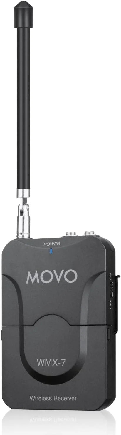 گیرنده بی‌سیم Movo WMX-7 RX برای سیستم میکروفون بی‌سیم VHF مدل WMX-7 (فقط گیرنده) - گیرنده بی‌سیم برای میکروفون‌های دستی، فرستنده‌های میکروفون یقه‌ای - گیرنده Bodypack برای رویدادها، ضبط