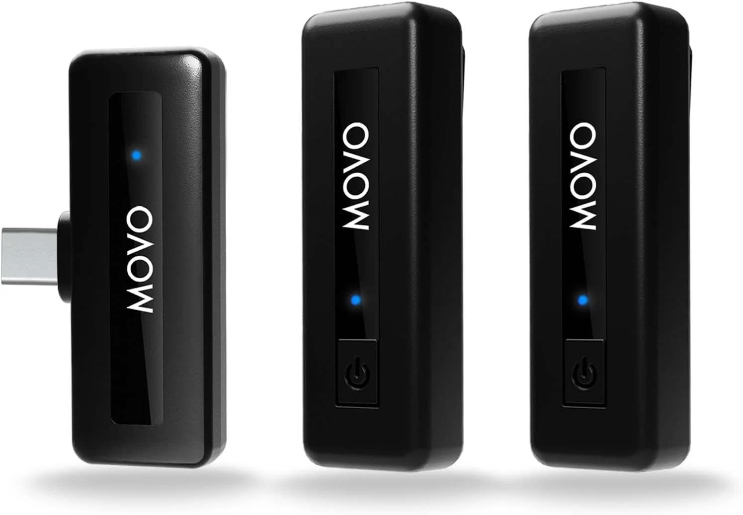 میکروفون بی‌سیم دوتایی USB-C مووو برای آیفون 15 و بالاتر، اندروید، آیپد پرو و لپ‌تاپ‌ها - میکروفون یقه‌ای بی‌سیم برای تلفن‌های هوشمند و دستگاه‌های USB-C، عالی برای ولاگ و TikTok