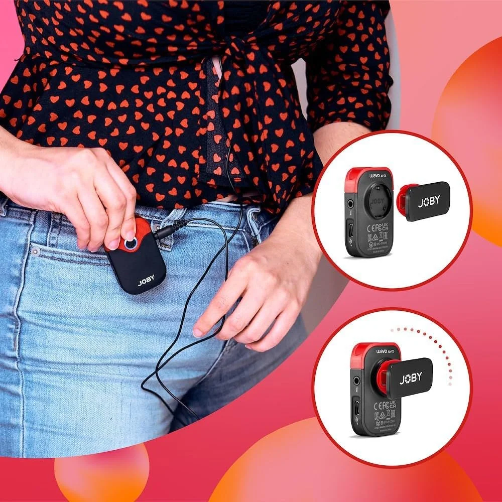 سیستم میکروفون بی سیم 2.4 گیگاهرتزی Joby Wavo Air با دو فرستنده، طراحی سیستم نصب، ولاگینگ، فیلمسازی، مصاحبه، تلفن هوشمند، دوربین سیستم میکروفون بی سیم 2.4 گیگاهرتزی Joby Wavo Air با دو فرستنده، طراحی سیستم نصب، ولاگینگ، فیلمسازی، مصاحبه، تلفن هوشمند، دوربین