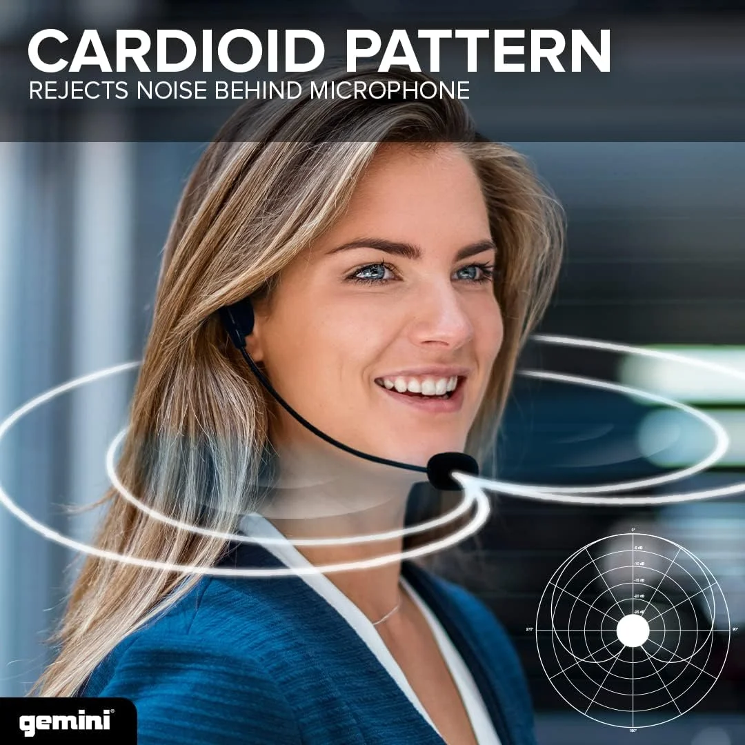 سیستم میکروفون بی‌سیم UHF جمینی – میکروفون‌های دوگانه یقه‌ای و هدست با فرستنده کمری، گیرنده قابل شارژ USB، برد 50 متری، الگوی کاردیوئید برای تدریس، استریمینگ، کارائوکه و رویدادها (GMU-HSL100)