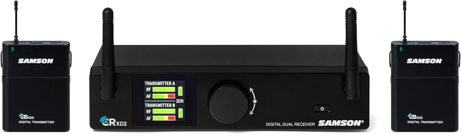 سیستم میکروفون بی سیم دو کاناله سامسون Concert XD2 با میکروفون یقه ای
