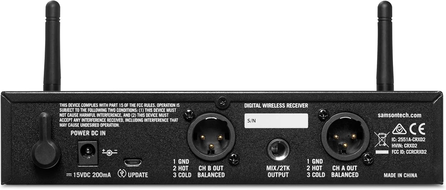 سیستم میکروفون بی سیم دو کاناله سامسون Concert XD2 با میکروفون یقه ای