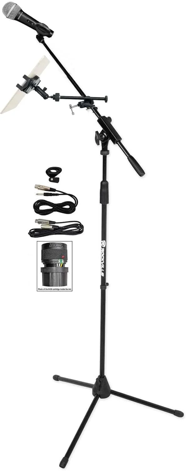 مجموعه Rockville: پایه نگهدارنده آیپد/آیفون/تبلت Rockville iStand 44 - گیره برای اتصال به پایه، همراه با میکروفون سیمی دستی پیشرفته Rockville RMC-XLR و پایه میکروفون Rockville RVMIC1 (3 قطعه) مجموعه Rockville: پایه نگهدارنده آیپد/آیفون/تبلت Rockville iStand 44 - گیره برای اتصال به پایه، همراه با میکروفون سیمی دستی پیشرفته Rockville RMC-XLR و پایه میکروفون Rockville RVMIC1 (3 قطعه)