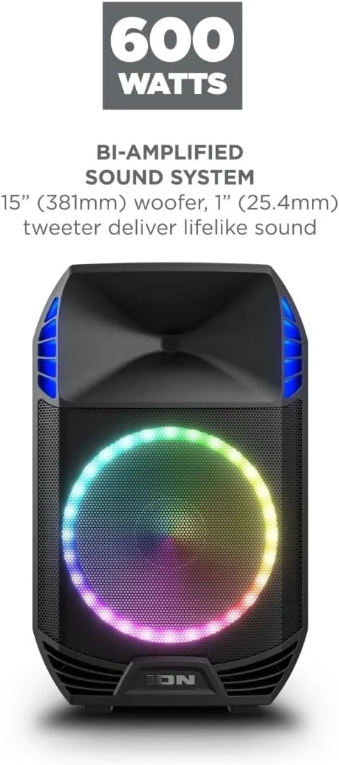 سیستم بلندگوی بلوتوثی پرقدرت ION Audio Total PA Extreme با صدای گسترده صوتی ممتاز و بهینه سازی آکوستیک (بازسازی شده)