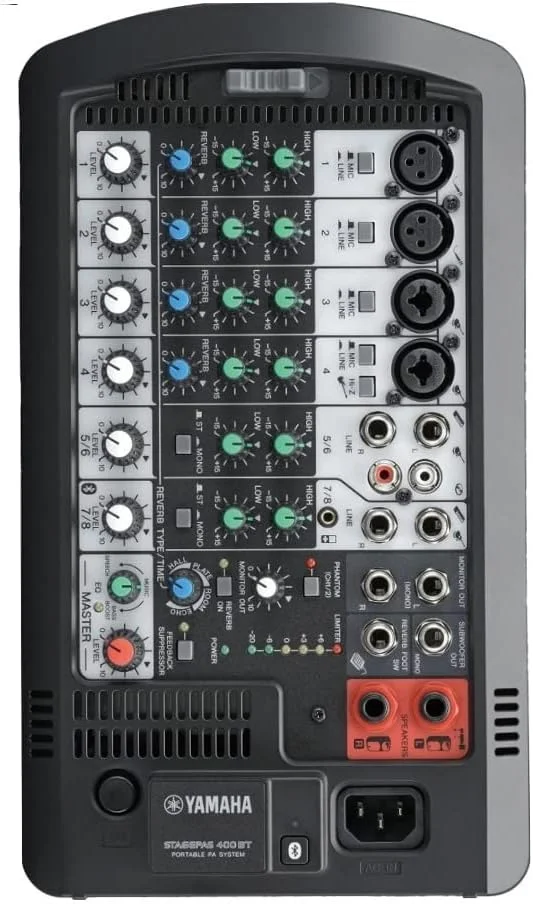 سیستم صوتی قابل حمل یاماها Stagepas 400BT با بلوتوث، مشکی سیستم صوتی قابل حمل یاماها Stagepas 400BT با بلوتوث، مشکی