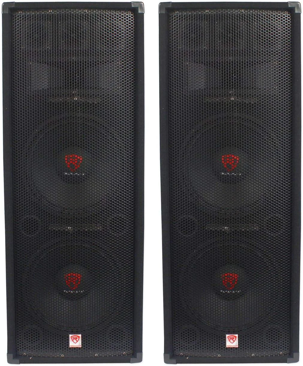 اسپیکر پسیو DJ/Pro Audio PA دوگانه 12 اینچی Rockville RSG12.2، توان پیک 2000 وات/ توان RMS 1000 وات، 3-Way 8-Ohm، محفظه MDF، توری فولادی، برای دی‌جی‌ها، گروه‌های موسیقی و رویدادهای زنده، 2 عددی