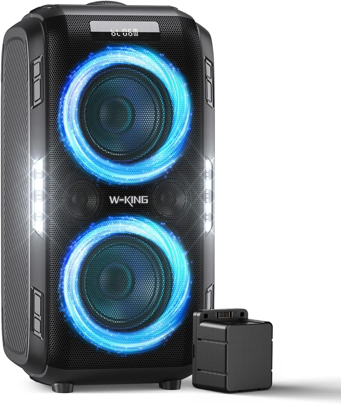 اسپیکر بلوتوثی WKING T9 PRO با توان پیک 250 وات (شامل باتری) + یک عدد باتری جایگزین
