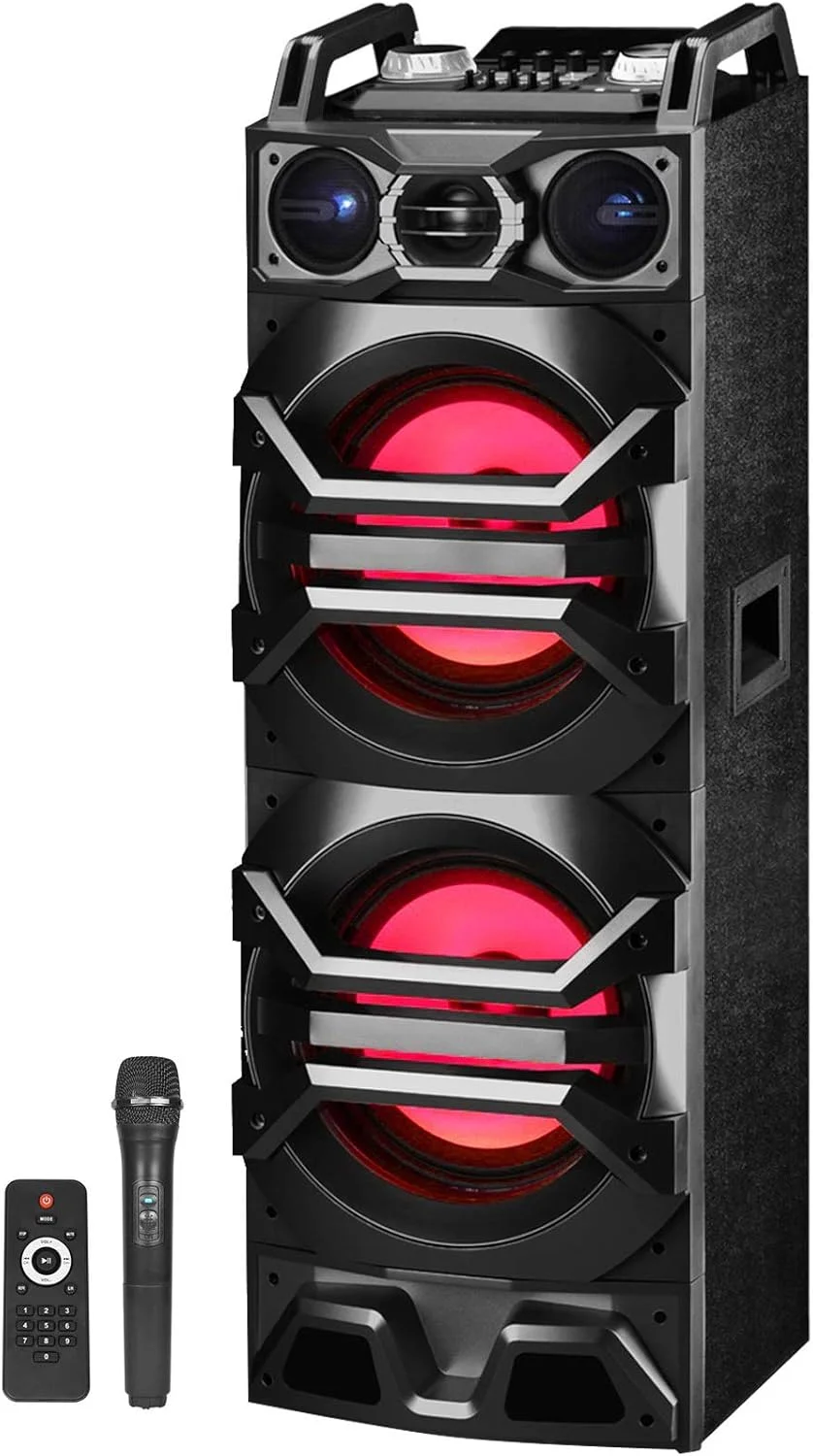 اسپیکر بلوتوثی دوگانه 10 اینچی 3000 واتی Technical Pro با USB/SD/LED و میکروفون بی سیم