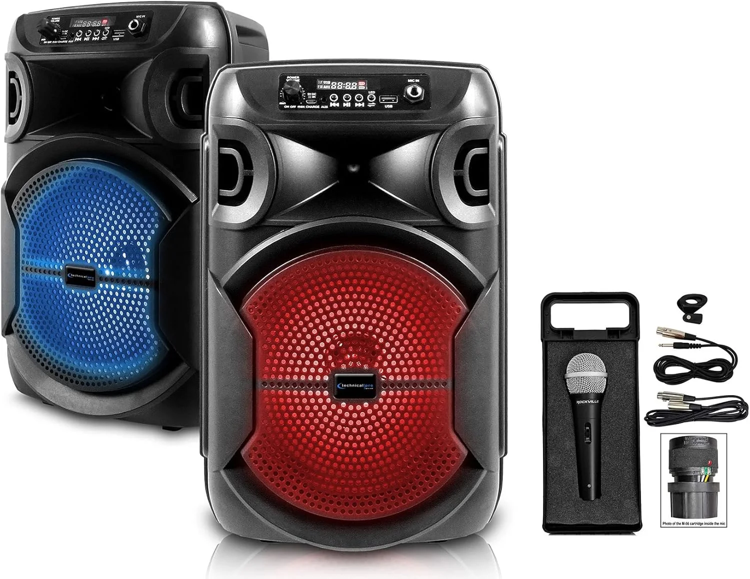 اسپیکر بلوتوثی قابل شارژ بی سیم 8 اینچی Technical Pro 2 BOOMPACK8 به همراه میکروفون