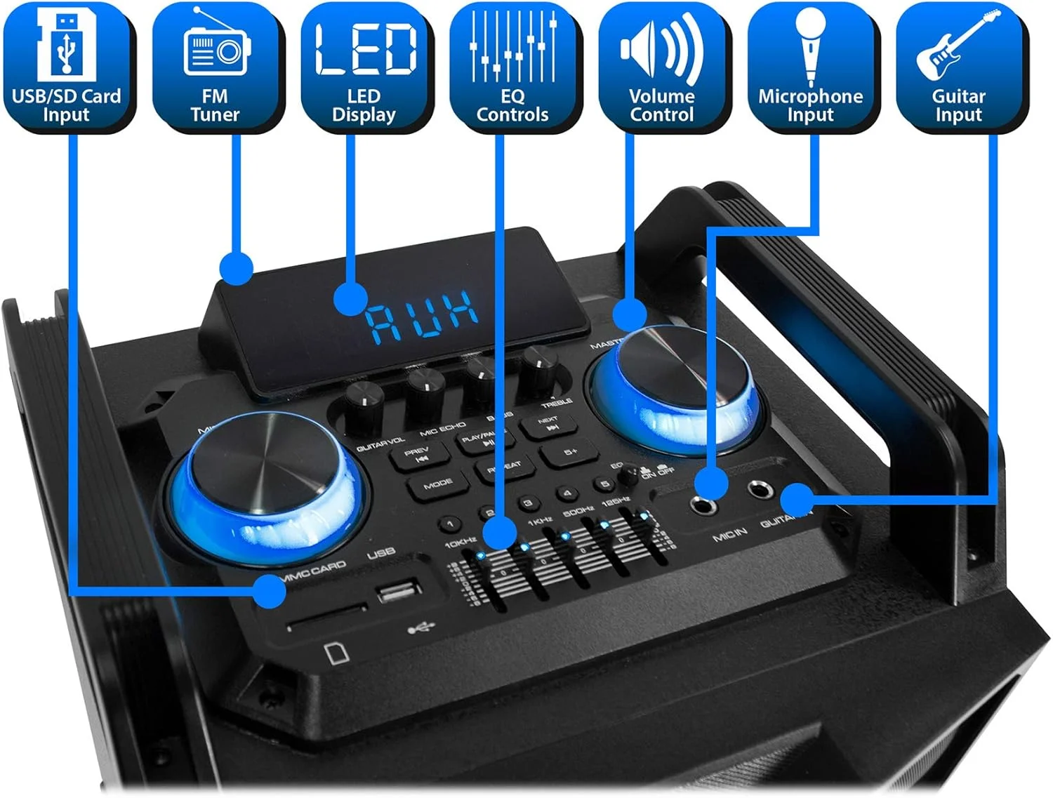 اسپیکر بلوتوثی دوگانه 10 اینچی 3000 واتی Technical Pro با USB/SD/LED و میکروفون بی سیم
