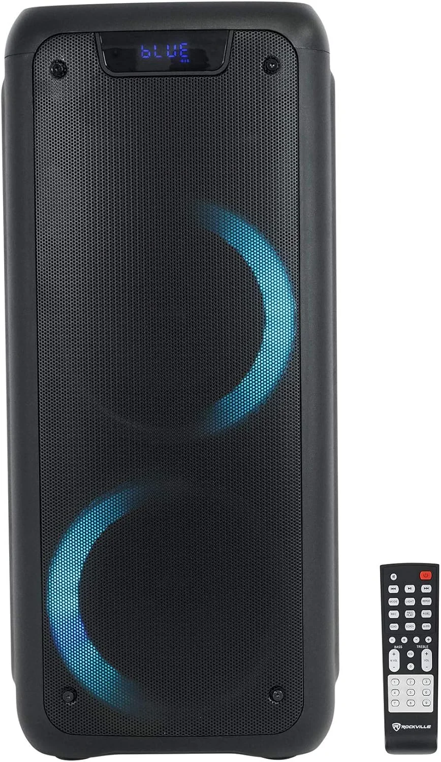 اسپیکر بلوتوثی قابل حمل Rockville Rock Party 6 با دو ووفر 6.5 اینچی، توان خروجی 200 وات، نورپردازی LED و قابلیت TWS برای مهمانی ها و رویدادهای فضای باز