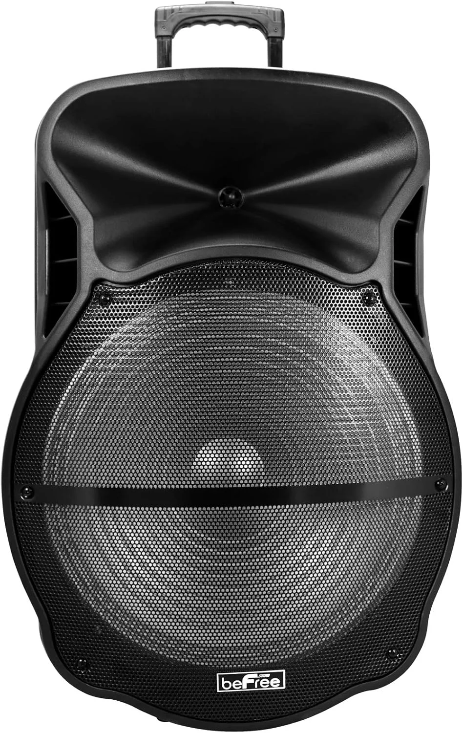اسپیکر مهمانی قابل حمل 18 اینچی بلوتوثی beFree Sound با نورپردازی LED واکنش‌گرا به صدا، USB/SD، ورودی میکروفون/گیتار و رادیو FM