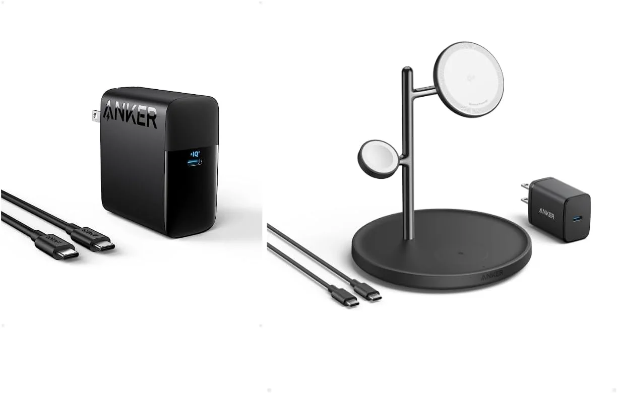 شارژر انکر 317 (100 وات) به همراه استند شارژ بی‌سیم 3 در 1 انکر MagGo