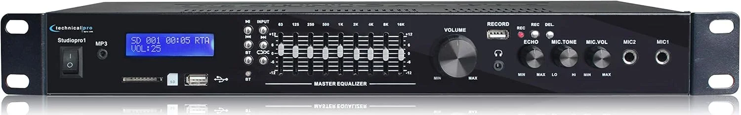 میکسر و ضبط کننده بلوتوثی USB/SD Technical Pro با 2 ورودی میکروفون + اکولایزر 9 باندی